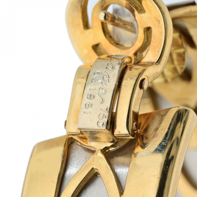  Cartier CARTIER PLATINUM 18K YELLOW GOLD WALKING PANTHERE EARRINGS