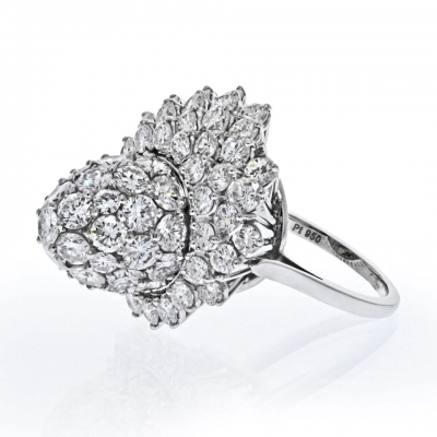  Cartier CARTIER PLATINUM 5 85 CARAT DIAMOND TULIP VINTAGE RING