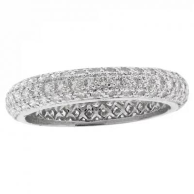  Cartier CARTIER THREE ROW PAVED DIAMOND BAND RING