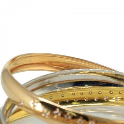  Cartier CARTIER TRINITY 18K TWO TONE CELESTIAL TRI COLOR DIAMOND BANGLE BRACELET