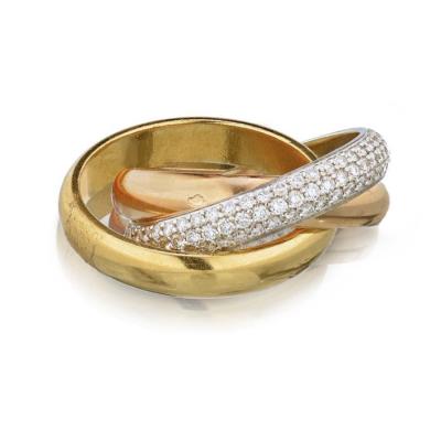  Cartier CARTIER TRINITY PLATINUM 18K WHITE GOLD DIAMOND RING