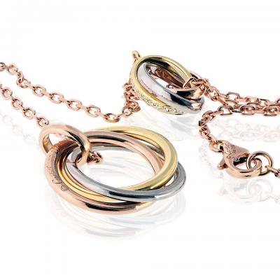  Cartier Cartier 18K Tri Color Trinity Diamond Lariat Necklace