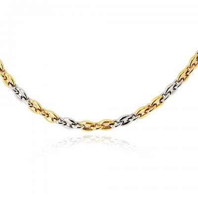  Cartier Cartier 18K Two Tone Coffee Bean 16 Inch Made in Italy Necklace