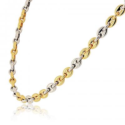  Cartier Cartier 18K Two Tone Coffee Bean 16 Inch Made in Italy Necklace