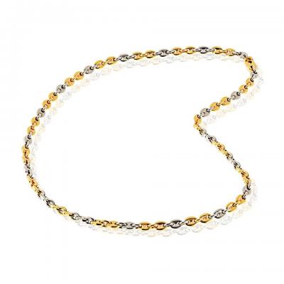  Cartier Cartier 18K Two Tone Coffee Bean 16 Inch Made in Italy Necklace