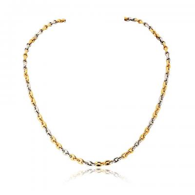  Cartier Cartier 18K Two Tone Coffee Bean 16 Inch Made in Italy Necklace