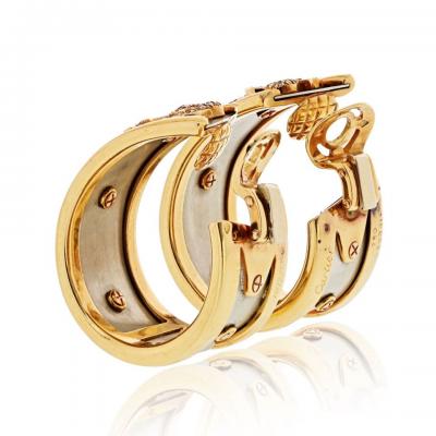 Cartier Cartier 18K Two Tone Walking Elephants Diamond Earrings