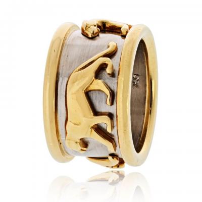  Cartier Cartier 18K Two Tone Walking Panthere Ring