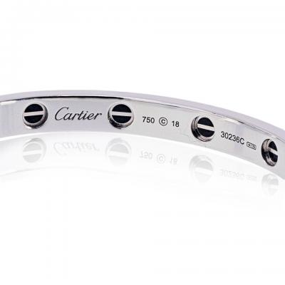  Cartier Cartier 18K WG Love All Diamond Pave Black Ceramic Size 18 With Cert Bracelet