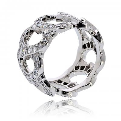 Cartier Cartier 18K White Gold Diamond C Ring