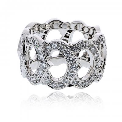  Cartier Cartier 18K White Gold Diamond C Ring