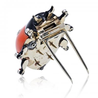 Cartier Cartier 18K White Gold Ladybug 1930s Art Deco Brooch