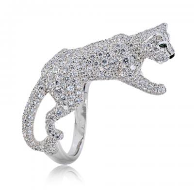  Cartier Cartier 18K White Gold Walking Diamond Panthere Ring