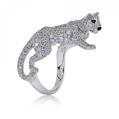 Cartier Cartier 18K White Gold Walking Diamond Panthere Ring
