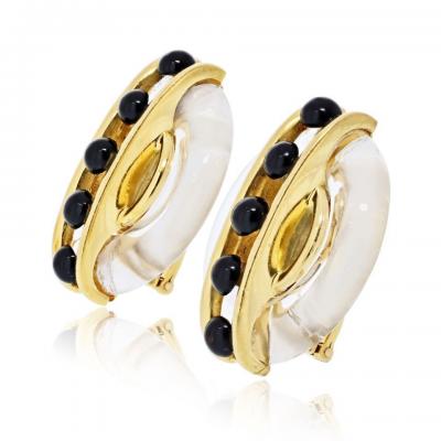  Cartier Cartier 18K Yellow Gold Aldo Cipullo 1973 Rock Crystal Earrings