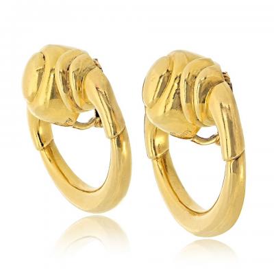  Cartier Cartier 18K Yellow Gold Aldo Cipullo Vintage 1971 Doorknocker Earrings