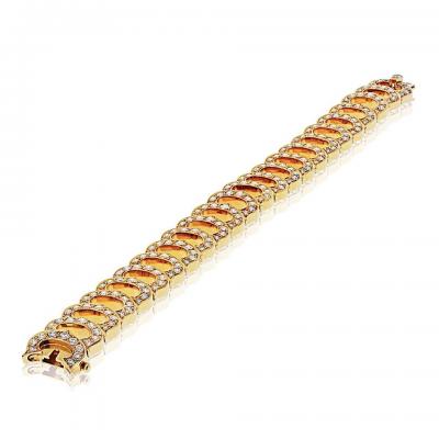  Cartier Cartier 18K Yellow Gold C De Cartier Full Diamond Ladies Bracelet