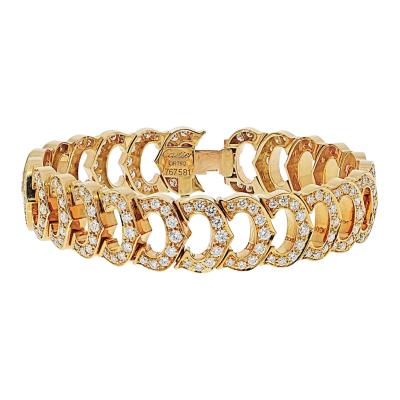  Cartier Cartier 18K Yellow Gold C De Cartier Full Diamond Ladies Bracelet