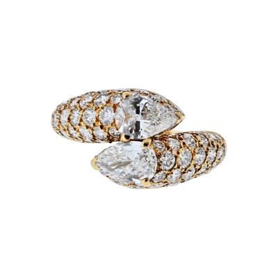  Cartier Cartier 18K Yellow Gold Diamond Deux Tetes Crois es Ring