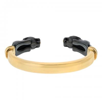  Cartier Cartier 18K Yellow Gold Double Head Hematite Cuff Bracelet