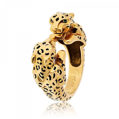  Cartier Cartier 18K Yellow Gold Double Panthere Ring