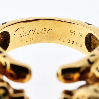  Cartier Cartier 18K Yellow Gold Double Panthere Ring