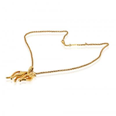  Cartier Cartier 18K Yellow Gold Panthere Circa 1991 On A Chain Pendant