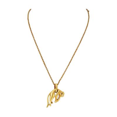  Cartier Cartier 18K Yellow Gold Panthere Circa 1991 On A Chain Pendant