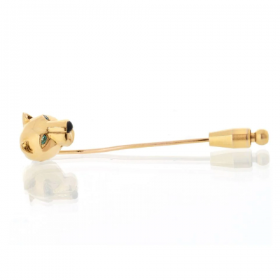  Cartier Cartier 18K Yellow Gold Panthere Tie Pin Brooch