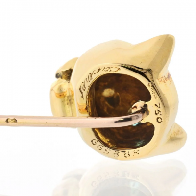  Cartier Cartier 18K Yellow Gold Panthere Tie Pin Brooch