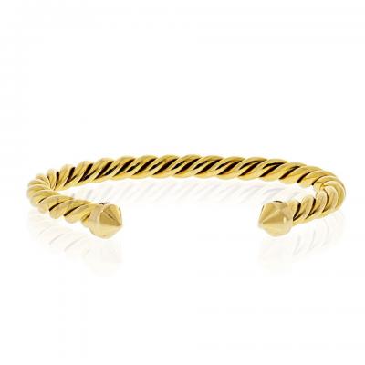  Cartier Cartier 18K Yellow Gold Twisted Cuff Size 16 Bangle Bracelet