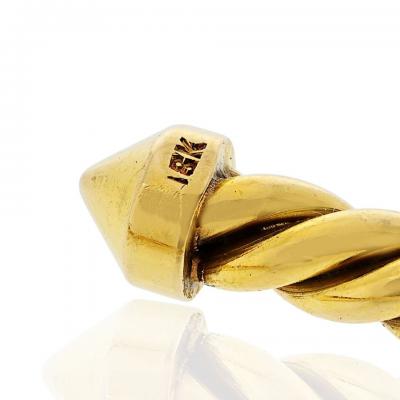  Cartier Cartier 18K Yellow Gold Twisted Cuff Size 16 Bangle Bracelet