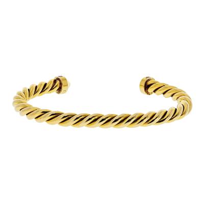  Cartier Cartier 18K Yellow Gold Twisted Cuff Size 16 Bangle Bracelet