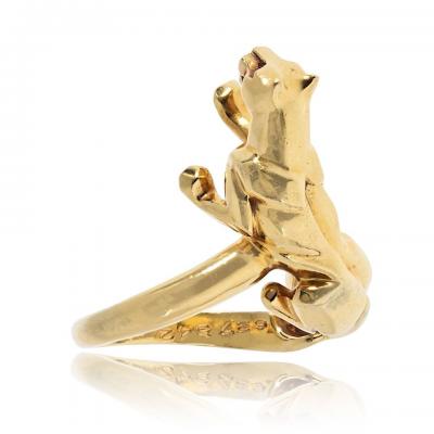  Cartier Cartier 18K Yellow Gold Vintage Panthere Ring