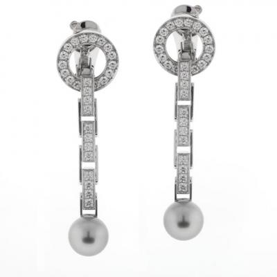  Cartier Cartier Agrafe Diamond Pearl Drop Earrings