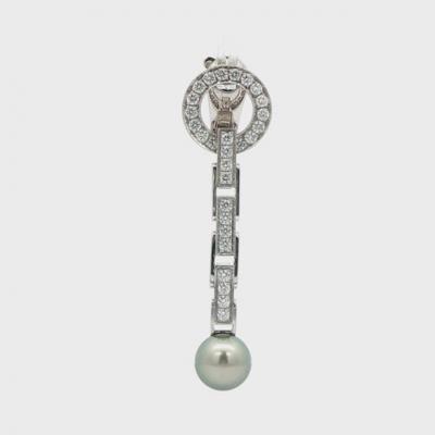  Cartier Cartier Agrafe Diamond Pearl Drop Earrings