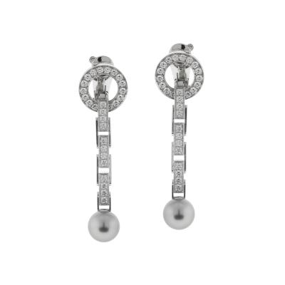  Cartier Cartier Agrafe Diamond Pearl Drop Earrings