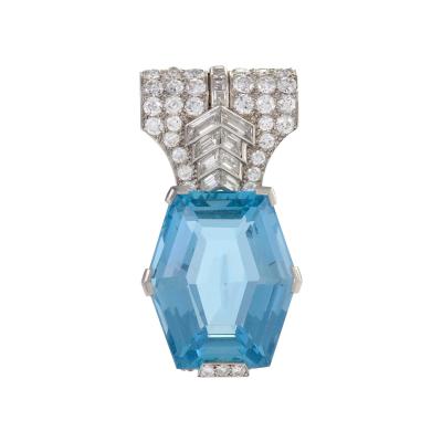  Cartier Cartier Aquamarine and Diamond Brooch