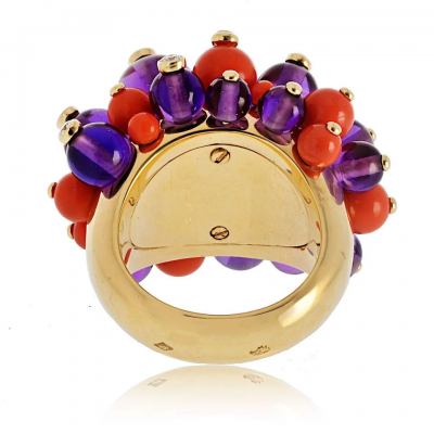  Cartier Cartier Delices de goa Amethyst Coral And Diamond Ring