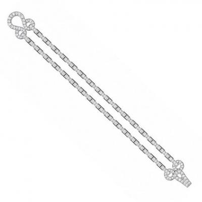  Cartier Cartier Diamond Gold Double Row Agrafe Bracelet