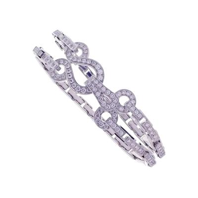  Cartier Cartier Diamond Gold Double Row Agrafe Bracelet