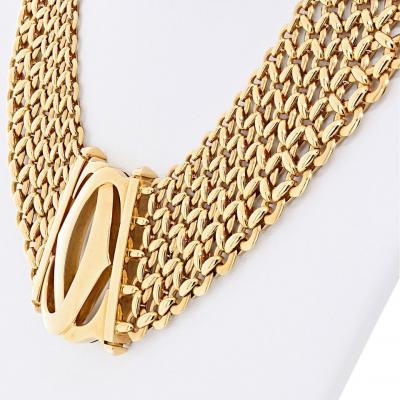  Cartier Cartier Double C 18K Yellow Gold Vintage Collar Necklace