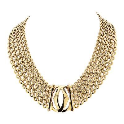  Cartier Cartier Double C 18K Yellow Gold Vintage Collar Necklace