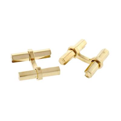  Cartier Cartier Interchangeable Hex Bar Gold Cufflinks