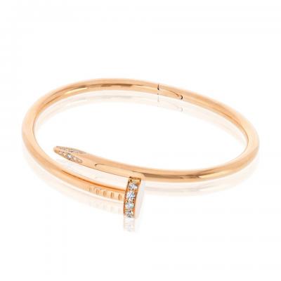  Cartier Cartier Juste Un Clou 18K Rose Gold Diamond Size 16 Bracelet