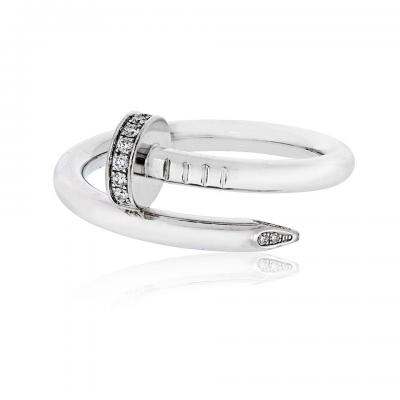  Cartier Cartier Juste Un Clou 18K White Gold Diamond Tip Ring