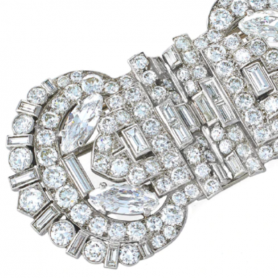  Cartier Cartier London Indian Inspired Diamond Double Clip Brooch