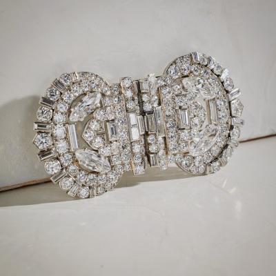  Cartier Cartier London Indian Inspired Diamond Double Clip Brooch