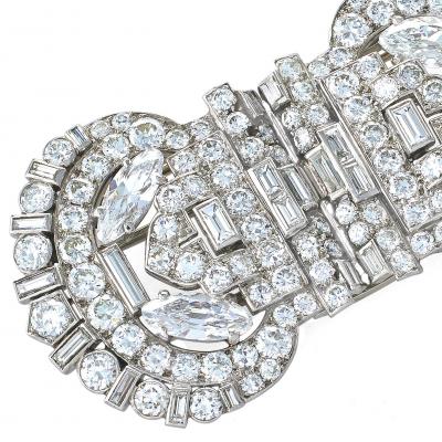  Cartier Cartier London Indian Inspired Diamond Double Clip Brooch
