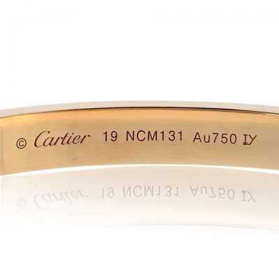  Cartier Cartier Love 18K Rose Gold Diamond Pave Size 19 Bracelet